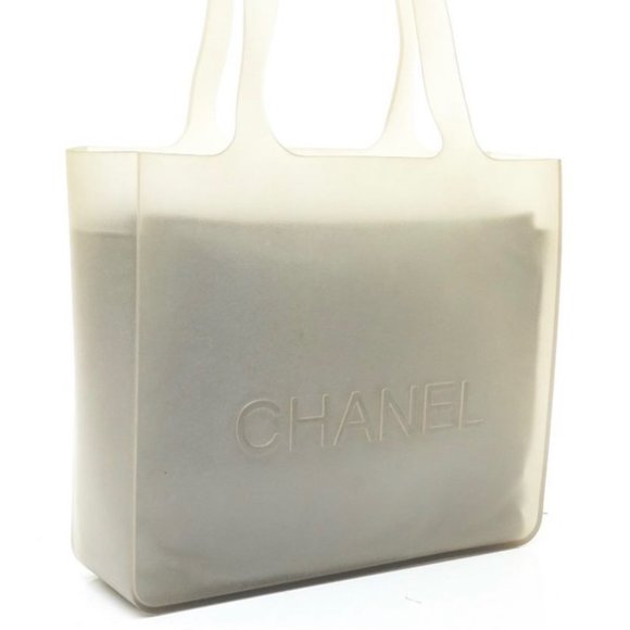 SALE! RARE - PREOWNED Chanel Silicone Gray Handbag - Picture 3 of 16